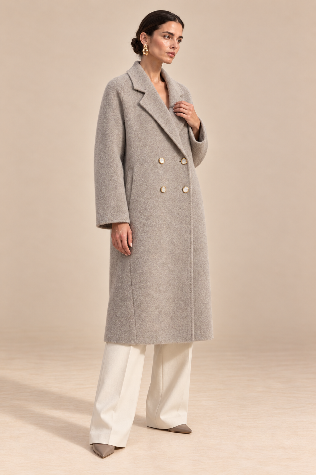 CAPPOTTO — BEIGE LANA E CASHMERE