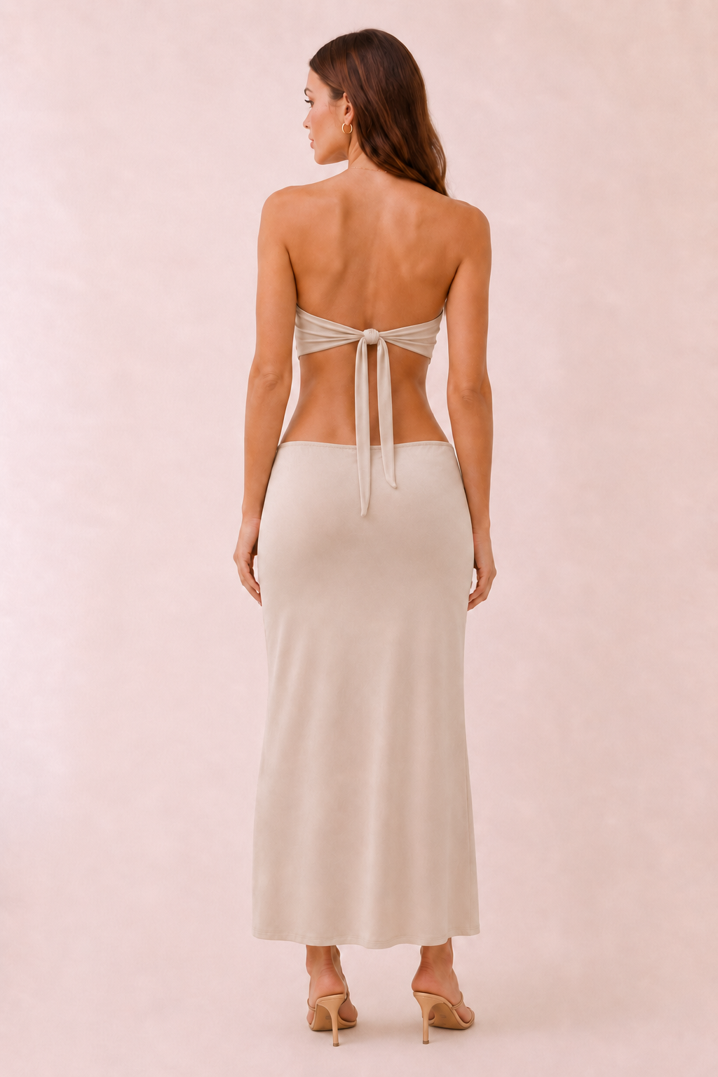 ABITO — LONG CHAMPAGNE CUT-OUT