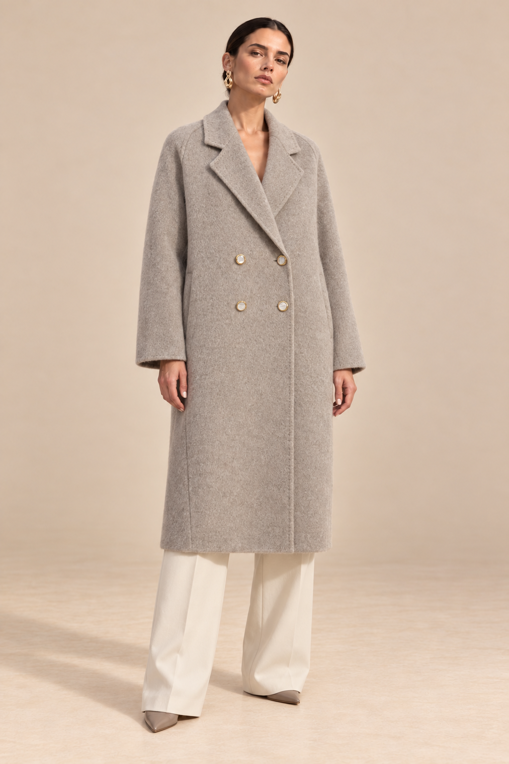 CAPPOTTO — BEIGE LANA E CASHMERE